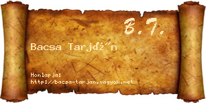 Bacsa Tarján névjegykártya